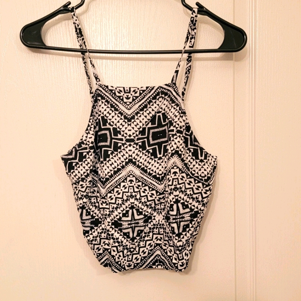 Chevron Tie Back Crop Top